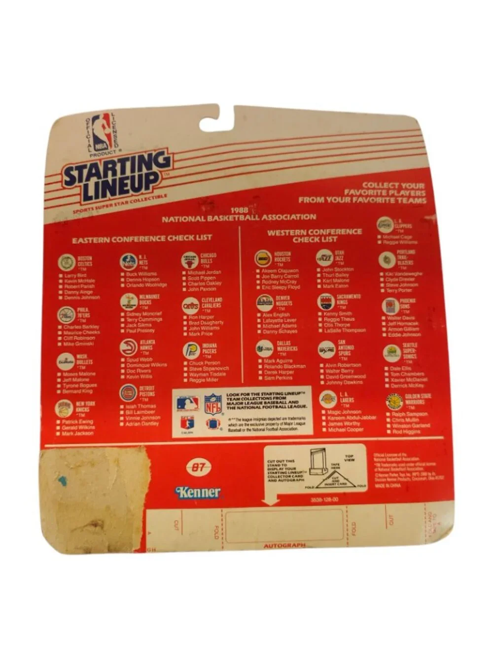 1988 Kenner Starting Lineup Kareem Abdul-Jabbar LA Lakers Figure Card NOC Sealed